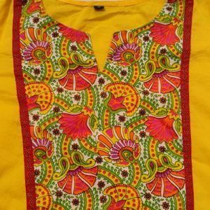 Yellow Short Kurti