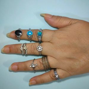 17 Different Type Rings (Free Size)