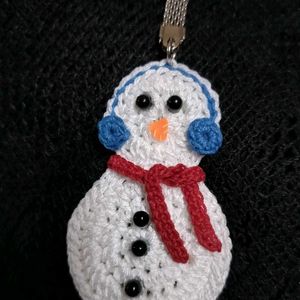 Crochet Snowman Keychain