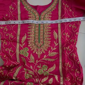 Full Embroidery Chanderi Silk Kurta And Bottom