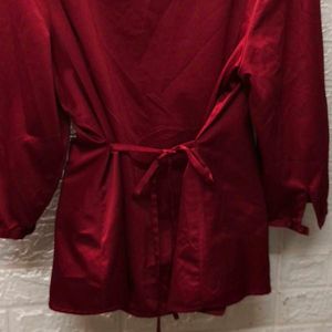 Satin Red Formal Top