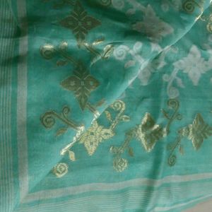 Seagreen Baluchari Saree