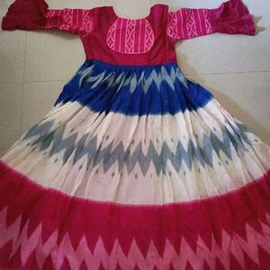 💥🆕️ Ikat & Patola Print Silk Gown