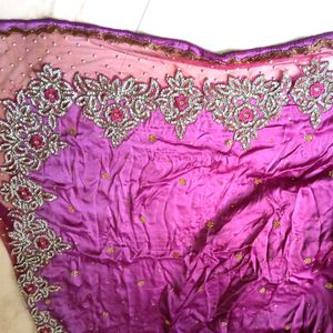 Regal Purple Saree with Shimmering Embellishments