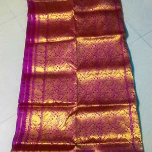 Purple Colour pure Kanchi pattu saree