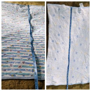 Set Of 2 Blue Baby Blankets