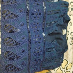 Royal Blue Chamki Kurti