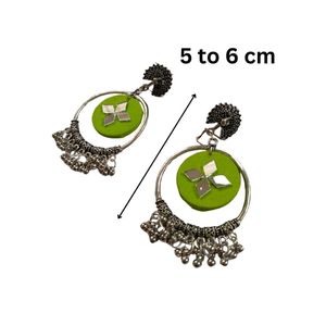 Rainvas Light green oxidized jhumka bali earrings