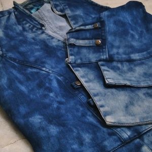 Denim Half Jacket For Ethnic Wear Women