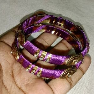 Silk Thread Bangles,Violet