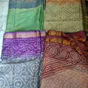 brand new chanderi silk golden border & फॉल saree