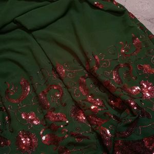 Green Sequence Saree