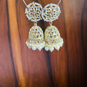 White Stone Party Wear Jhumki