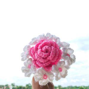 Sale🔥Combo Of Pink Rose And Forget Me Not Flower