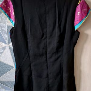 Multicoloured Chinese Collar Top