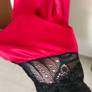 Red And Black Lace Sexy Babydoll