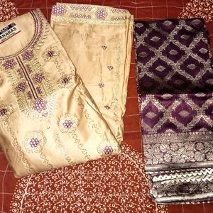 Jaam Cotton With Banarsi Dupatta