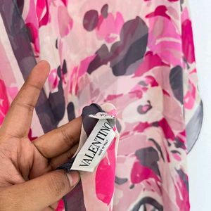 Valentino pink floral silk scraf