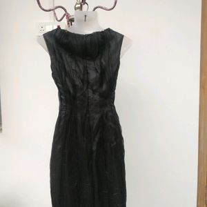 Black Crinkle Cocktail Dress