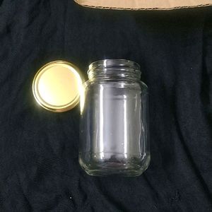 6 Glass Bottles With Golden Air Tight Lid 500ml