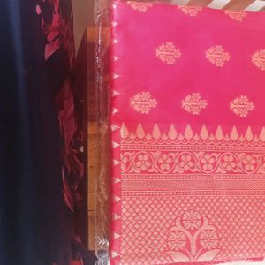 Art Silk Red Colour Saree