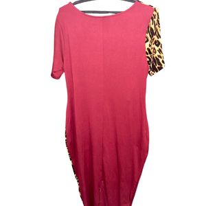 Tiger Print Knot Red Dress