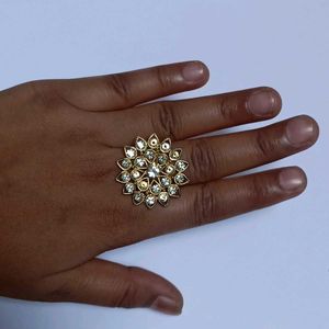 Golden Crystal party Wear Stylish Ring