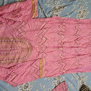 2pc Kurti Plazzo Set Pink