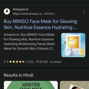 Miniso Vitamin C, Collagen, Peptide Sheet Masks
