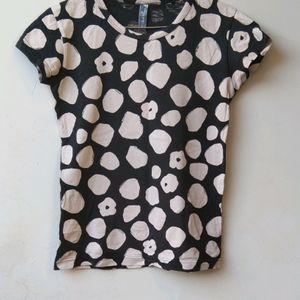 Black And White Spotted Top