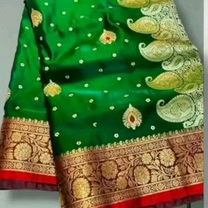 Green Colour Silk Saree_festival Wear