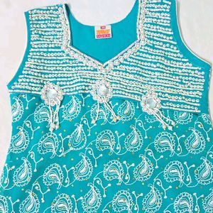 Girl's Motiwork Kurta