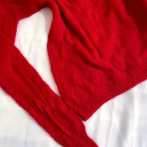 Pinterest Red Knitted Oversized Pullover Top