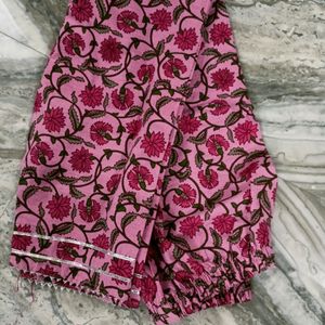 Floral Print Cotton Kurta Pant Set