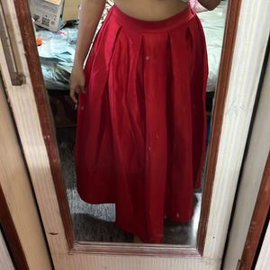 Designer Red Flared Skirt