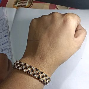 Stone Fitted Golden Bracelet