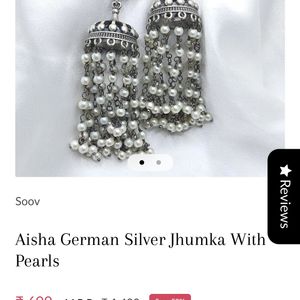 Silver Coin Pearl Jhumkas