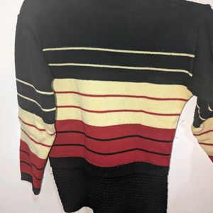 Strips Sweater For Girls