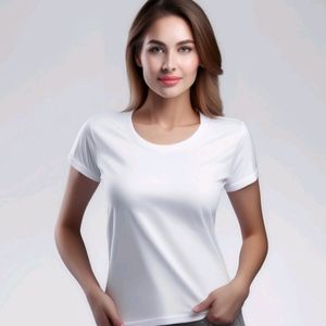 White Colour T-shirt With Medium Size