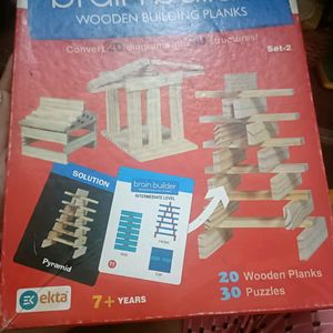 Brain Builder Woodden Building Blocks Game