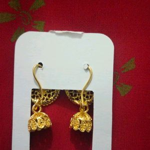 Golden Red Jhumkis