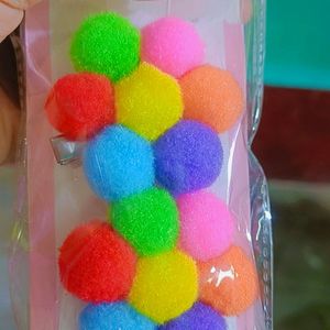 Kids Pompom Hair Clips (Pack Of 2)