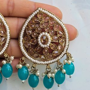 Rama Green Kundan Earring Set