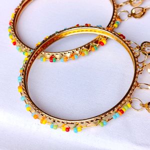 Bangles Colourful Beads/Kadha With Tassels /Latkan