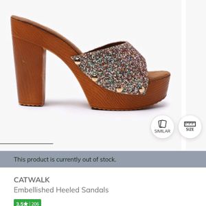 Embellished Heeled Sandal By Catwalk