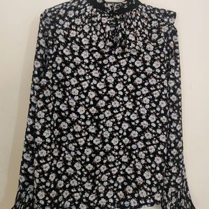 Black &white Floral Shirt