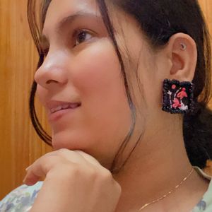 Handmade Embroidery Earrings