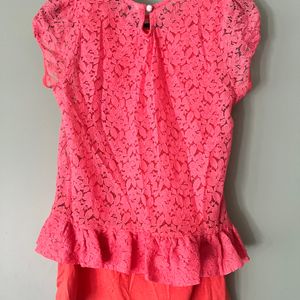 Coral Color Top From Honey-pantaloons. Net Type