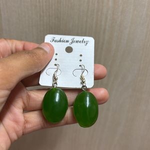 Earings Green Resin