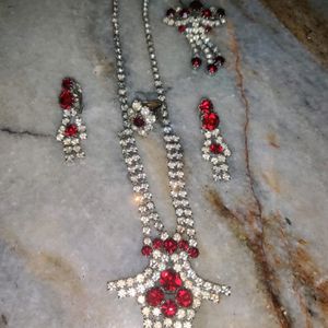 Beutiful Red Ruby Dimond Necklace